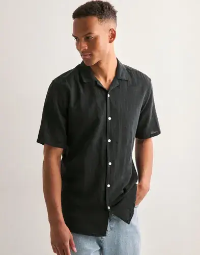 Only & Sons Only & Sons Onscaiden Life Ss Solid Resort Line Linskjorter Svart