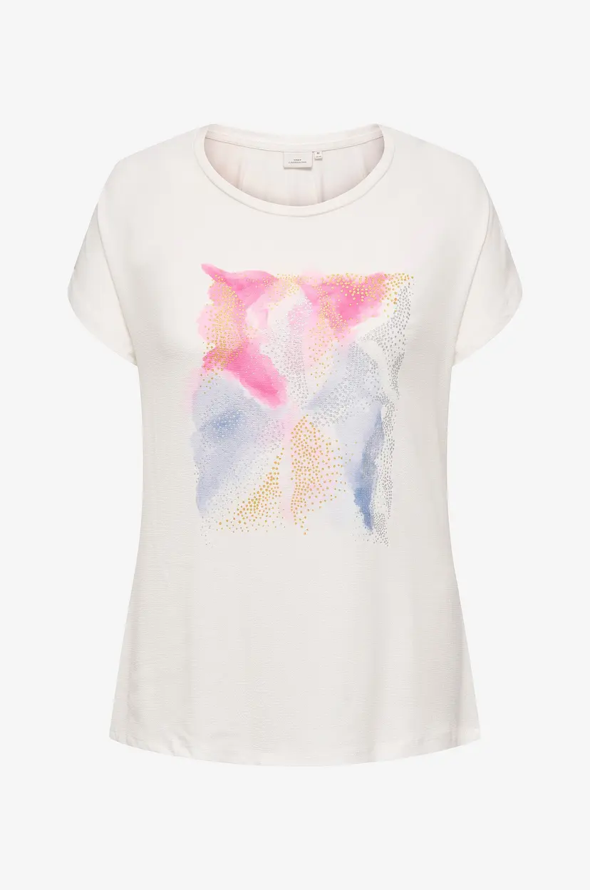Only Carmakoma Topp carVigga Life S/S Mix Tee Jrs - Hvit