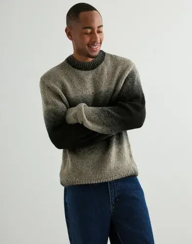 Jack & Jones Jack & Jones Jcofade Space Dye Crew Neck Styd Aw Strikkegensere Grå