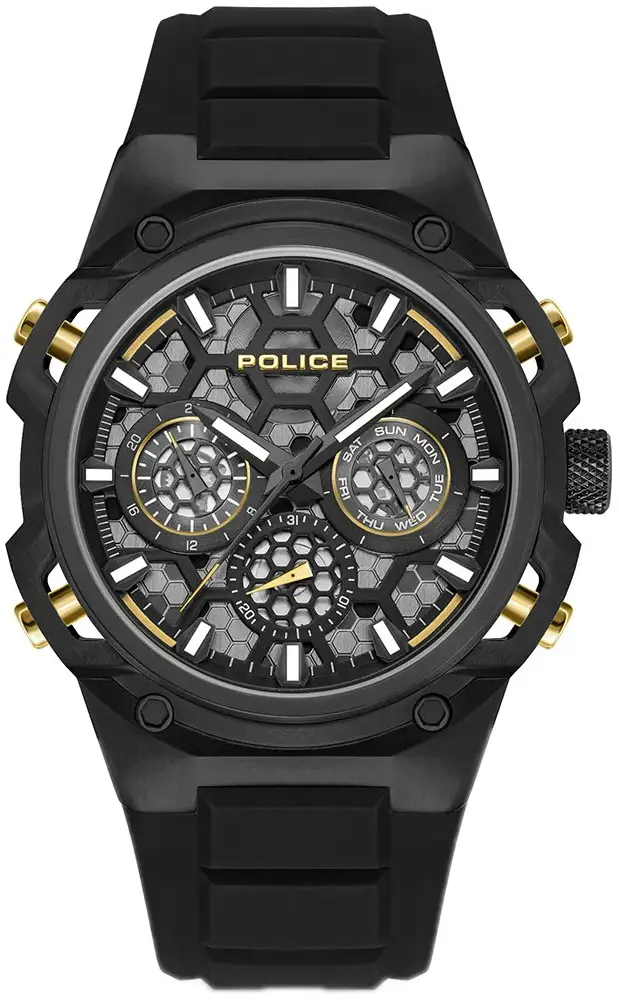 Police Police Herreklokke PEWGQ0071901 Challenger Sort/Gummi Ø46 mm