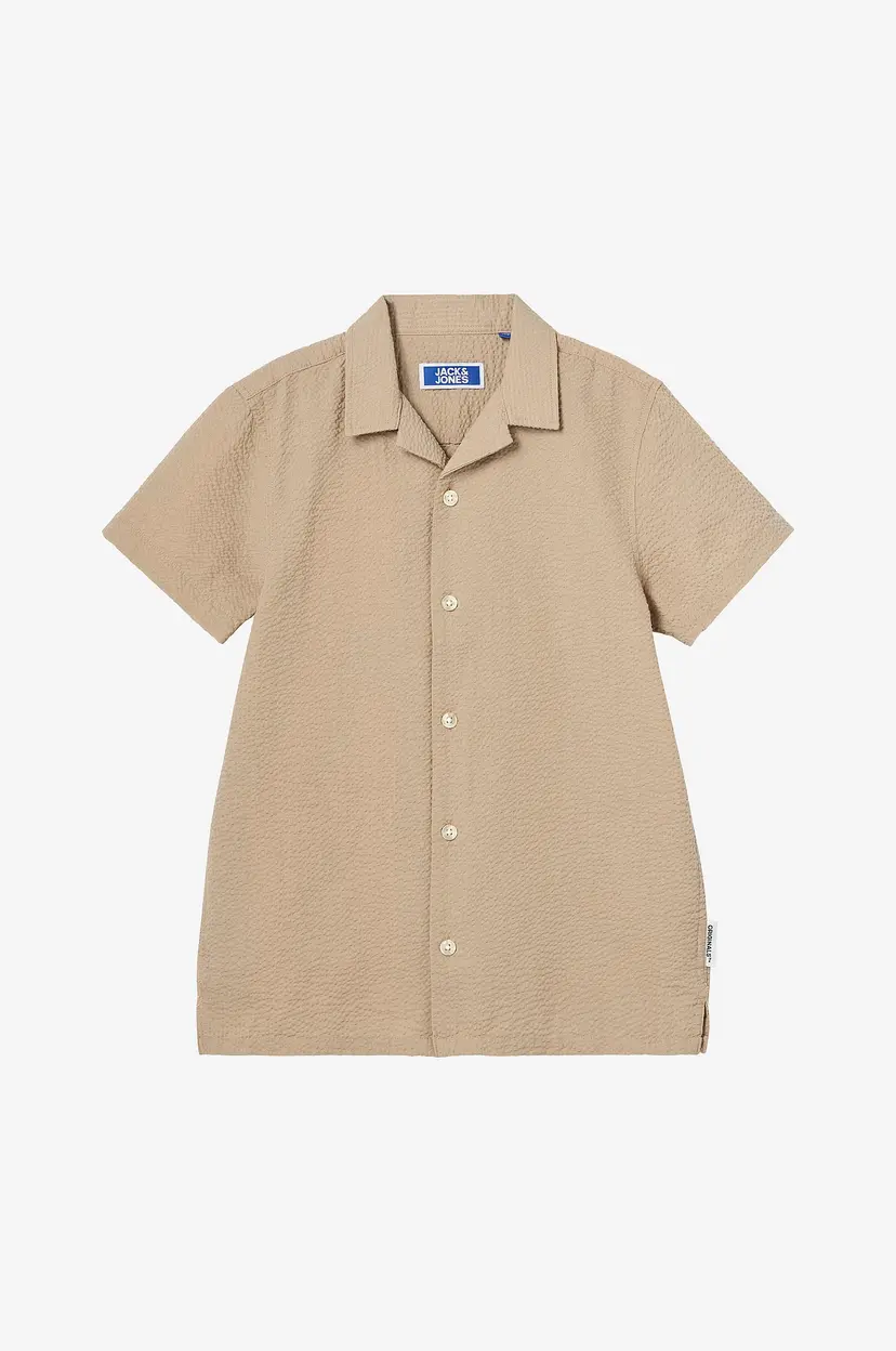 Jack & Jones Junior Skjorte jorPalma Seersucker Shirt SS - Beige
