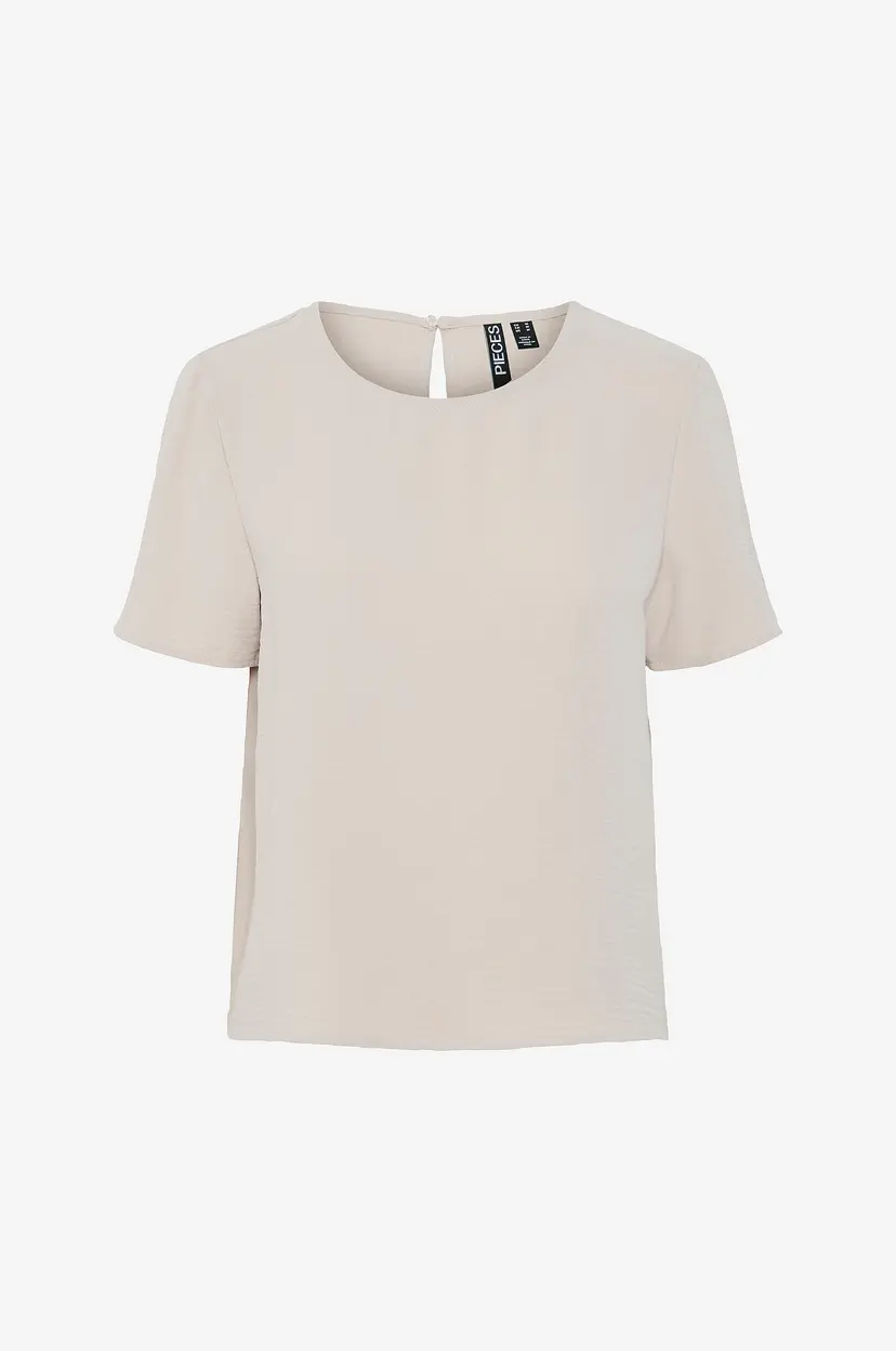 Pieces Topp pcAnna SS O-neck Top - Grå