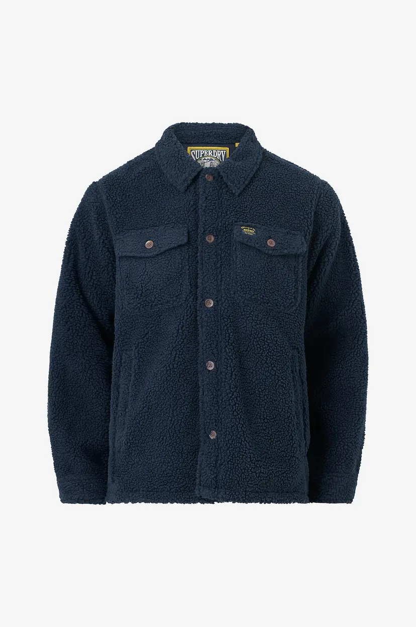 Superdry Overshirt Retro Fleece Overshirt - Blå