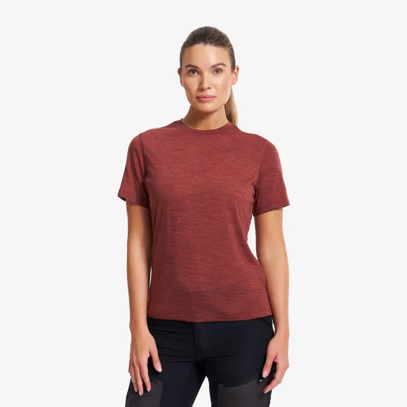 RevolutionRace Lake Merino T-shirt Dame Pink Mahogany
