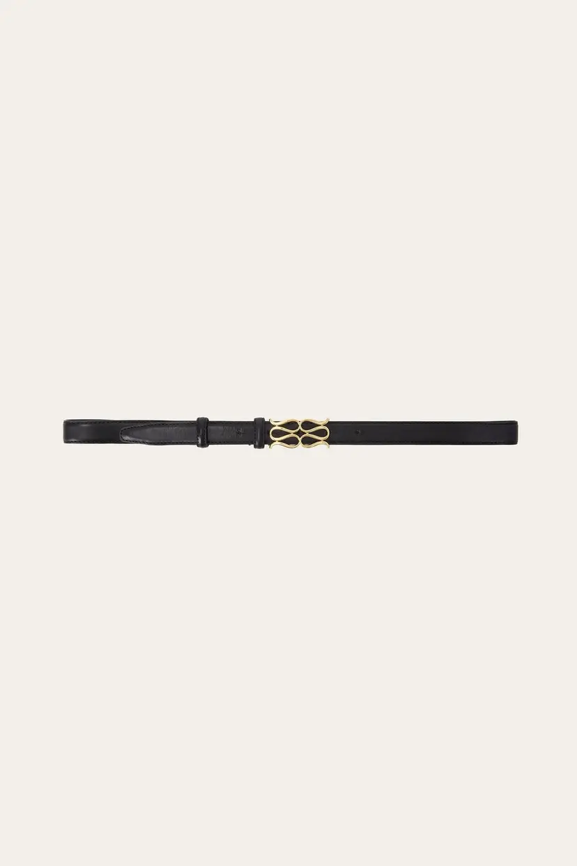 Malina Monogram Leather Belt Black - 85