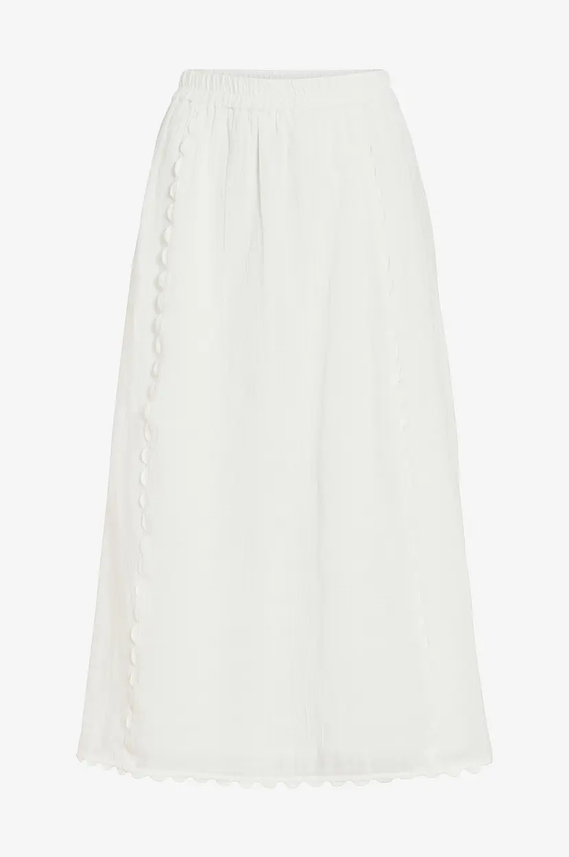 Vila Skjørt viMindy HW Scallop Midi Skirt - Hvit