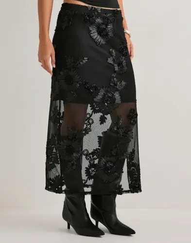 Pieces Pieces - Svart - Pcoffia Hw Midi Skirt Jrs D2D