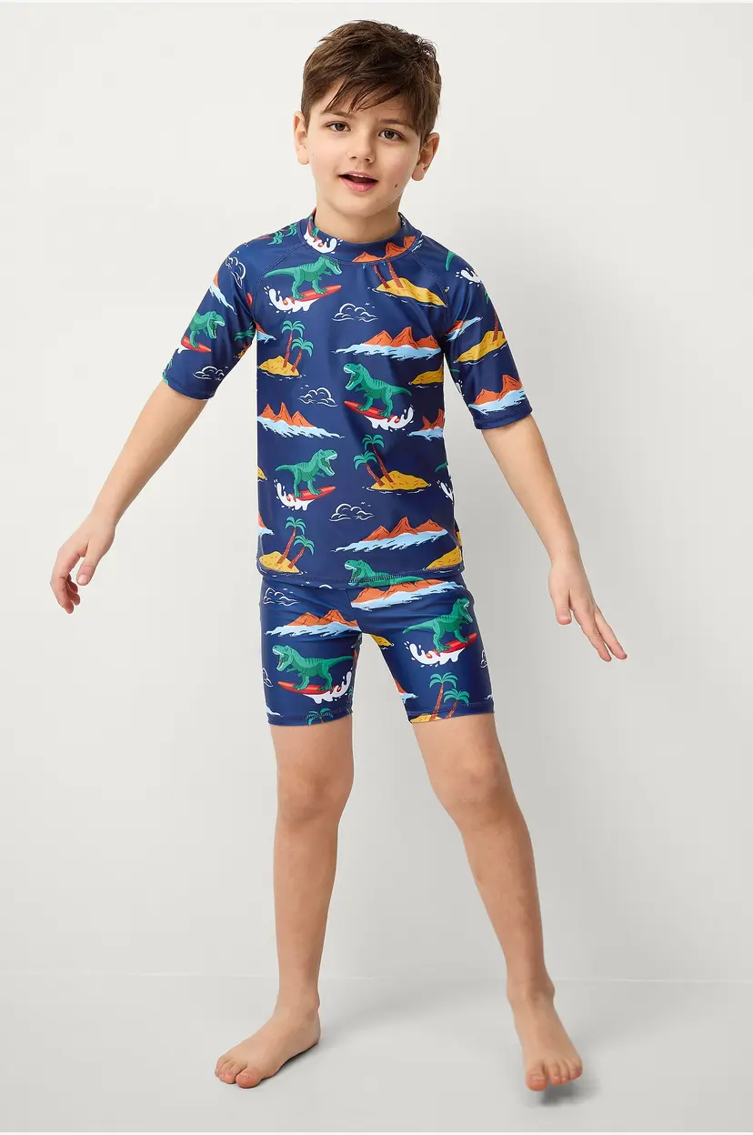 Ellos Collection UV-sett med topp og shorts - Blå