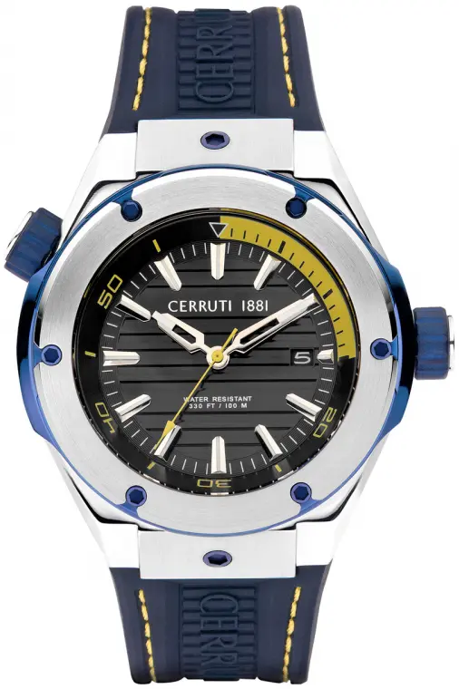 Cerruti Cerruti 1881 Herreklokke CIWGN2207501 Grå/Gummi Ø44 mm