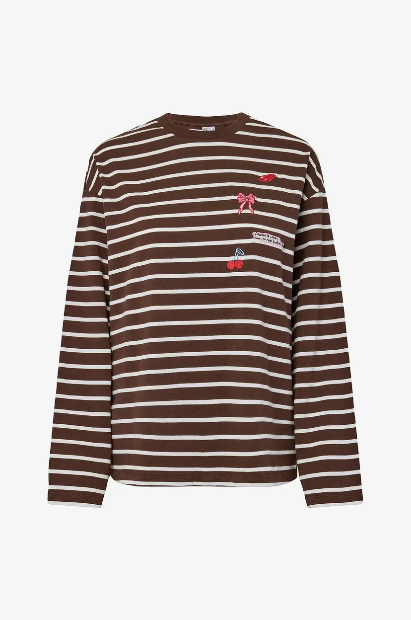 Pieces T-skjorte Pcsadie Ls Emb Tee Jrs - Rød