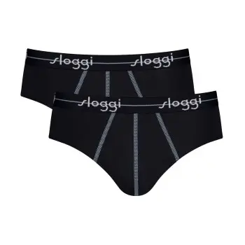 Sloggi Sloggi 2P For Men Start Midi Svart bomull Large Herre