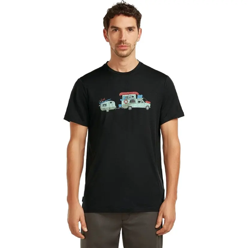 Icebreaker Icebreaker M's Mer 150 Tech Lite SS Tee Transportage Black