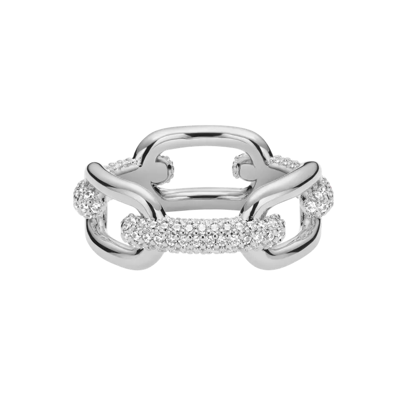 Daniel Wellington Silver Ring Crystal Link | DW