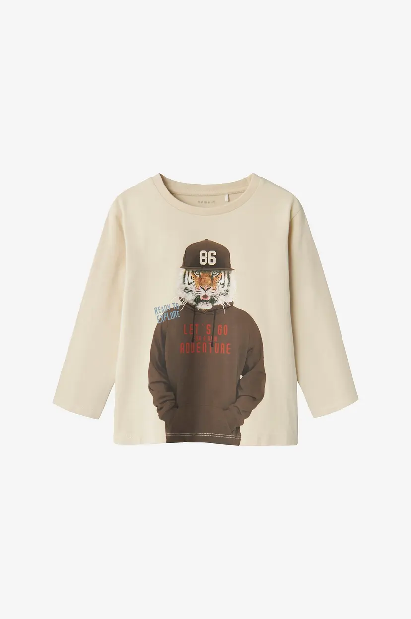 NAME IT T-skjorte nmmObinna Nreg LS Top Box - Beige