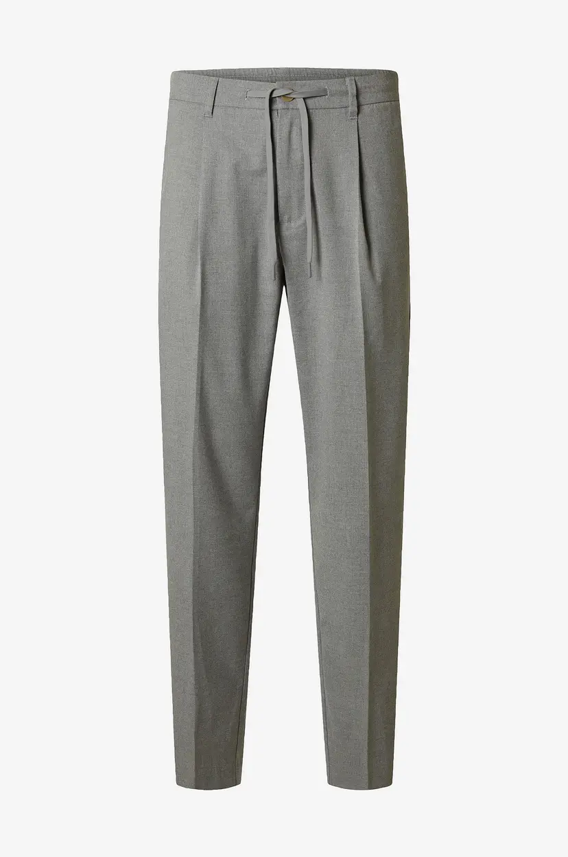Selected Men Bukser Slh190-reg Tapered Leroy Pleat Pant - Grå