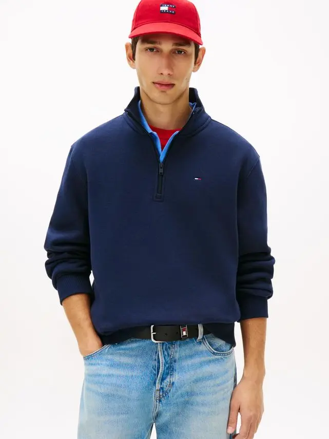 Tommy Jeans TJM REG FLEECE 1/4ZIP MOCK NECK