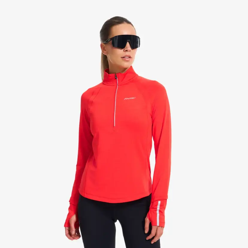 RevolutionRace Discipline Thermo Half-zip Top Dame Fiery Red