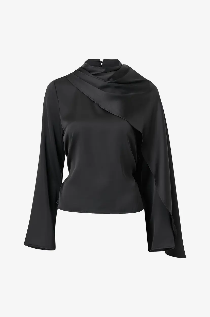 Gina Tricot Bluse Cape Blouse - Svart