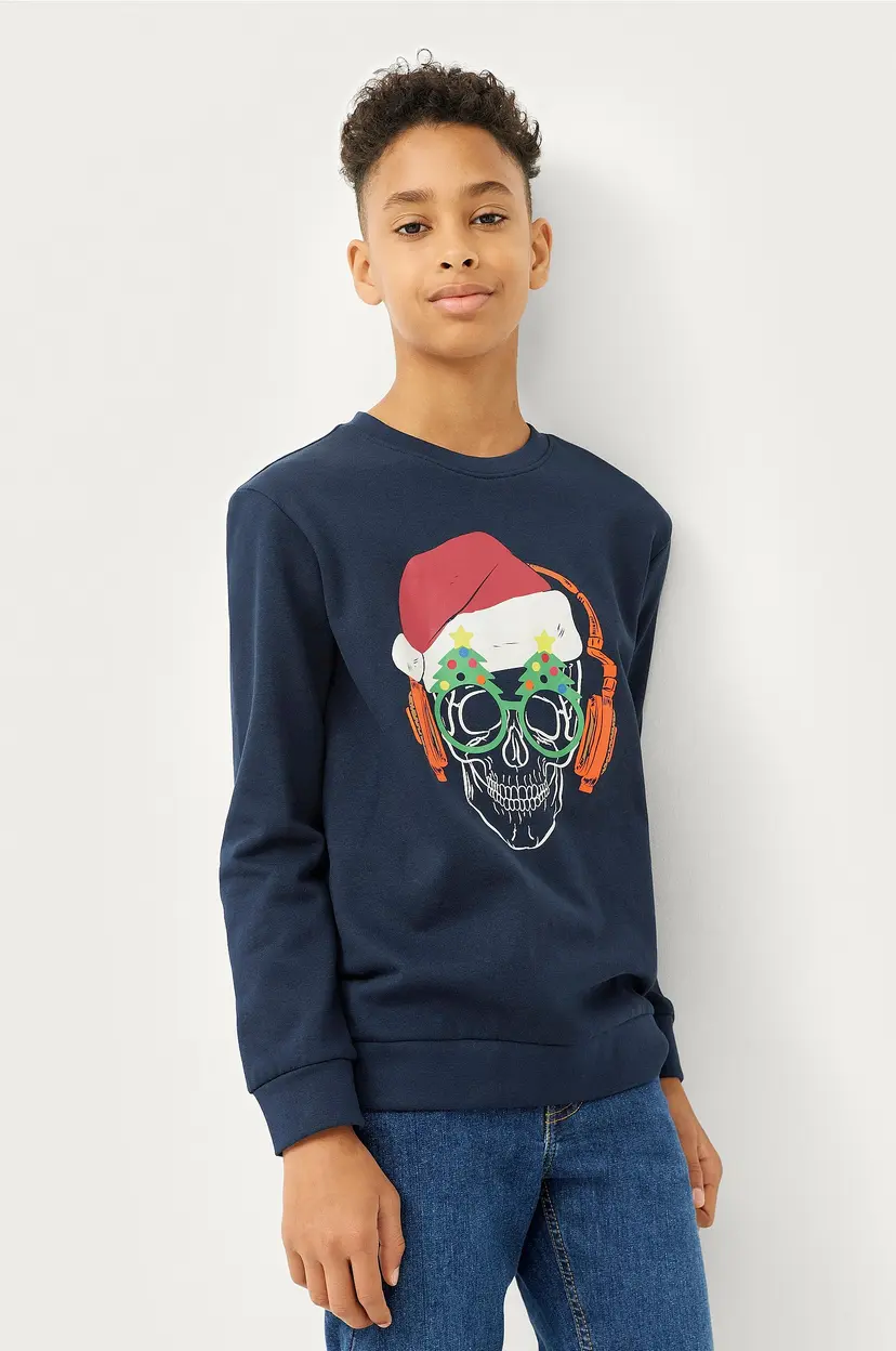 Ellos Collection Julegenser Santa Skull - Blå