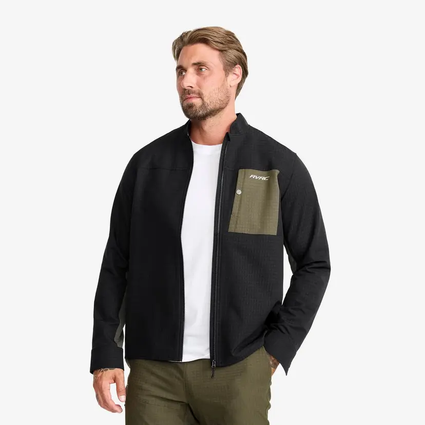 RevolutionRace Venture Wind Overshirt Herre Black/Forest Night