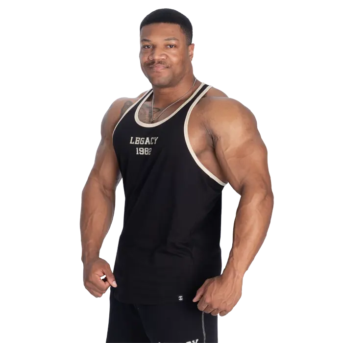 Better Bodies Legacy Essential T‑Back Singlet Svart Beige