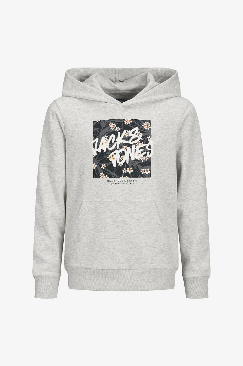 Jack & Jones Junior Hettegenser jjHawaii Shape Sweat Hood Jnr - Grå