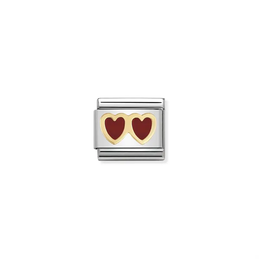 Nomination Red Double Hearts