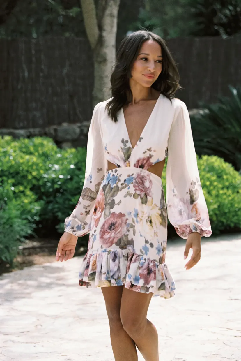 Kayani Vida Cut Out Dress - Blooming Roseate