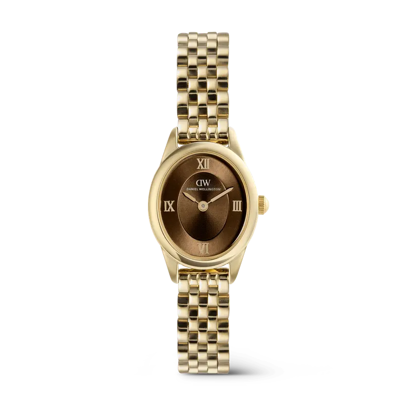 Daniel Wellington Gold 20mm Watch Ophelia Mini Beans Link Amber | DW