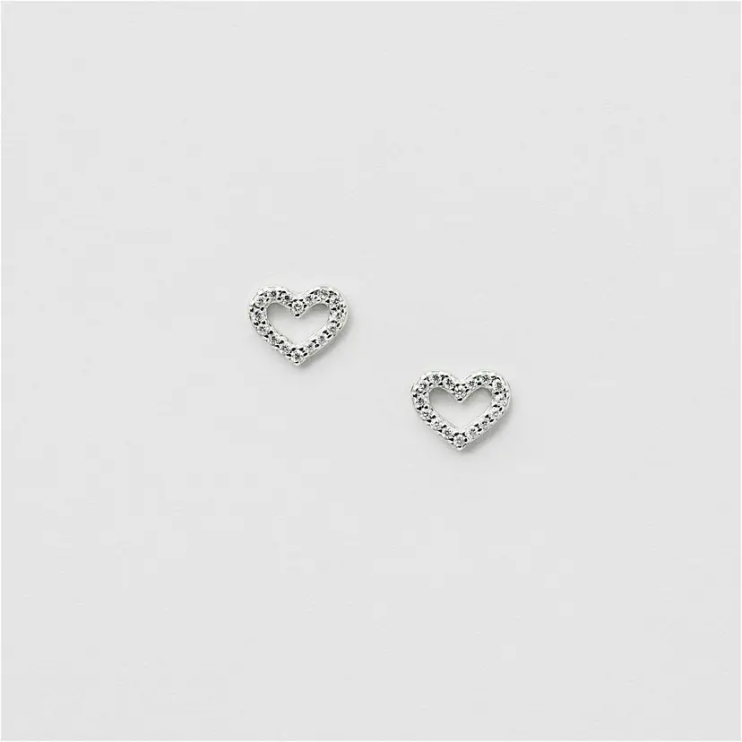 Safira Pavé Heart Studs