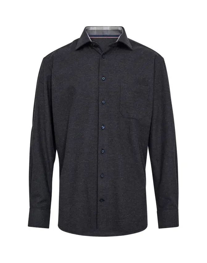 Black Blue Mens shirt l/s regular fit
