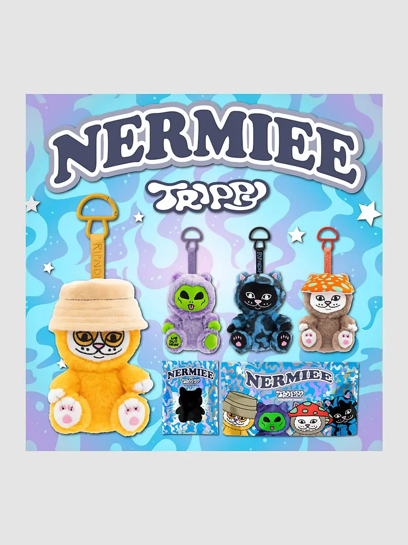 Ripndip RIPNDIP Nermiee Buddiee Trippy Bag Charm Plush Toy mønster