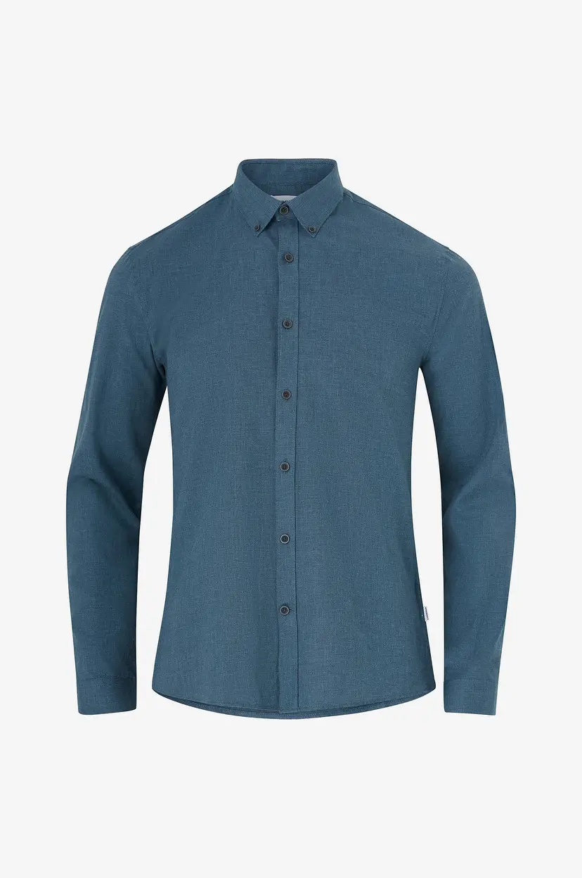 Lindbergh Skjorte Mouliné Stretch Shirt L/S - Blå