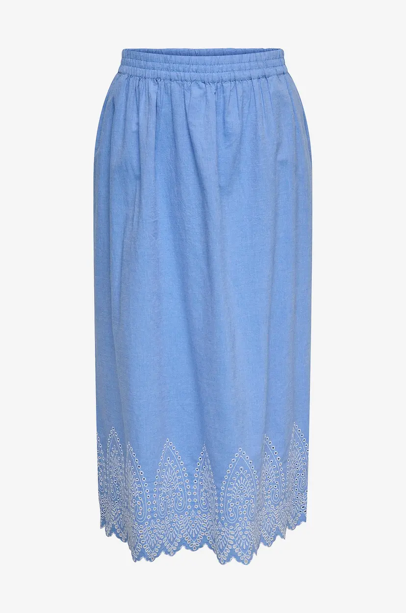 Only Carmakoma Skjørt carTulum Emb Maxi Skirt Wvn - Blå