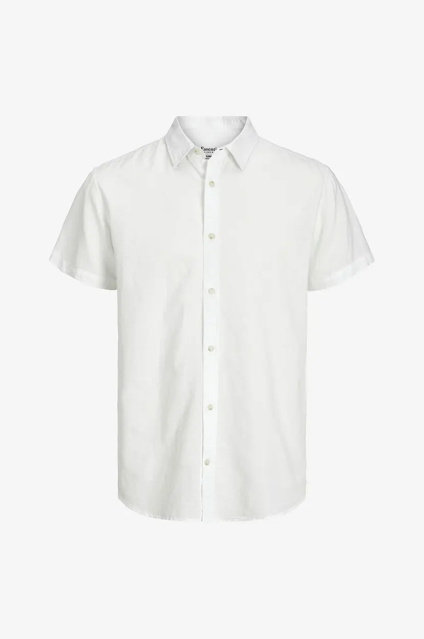 Jack & Jones Skjorte jjeSummer Linen Blend Shirt SS SN - Hvit