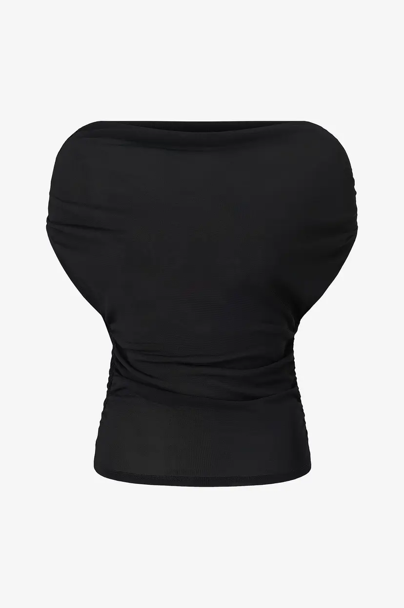 Gina Tricot Topp Ruched draped top - Svart