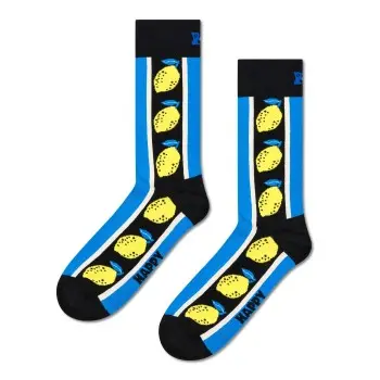 Happy Socks Happy socks Strømper Lemon Sock Svart Mønster bomull Str 41/46