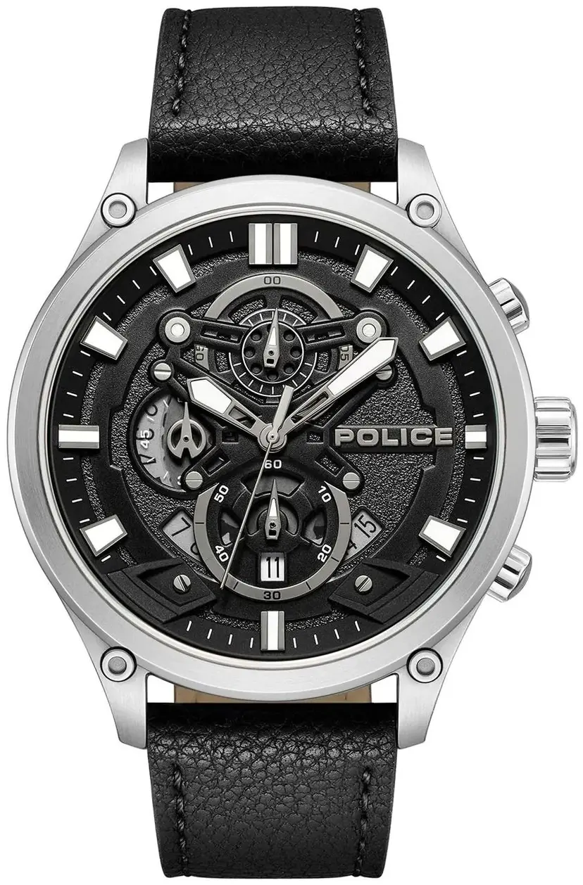 Police Police Herreklokke PEWGC0054205 Wadden Sort/Lær Ø46 mm
