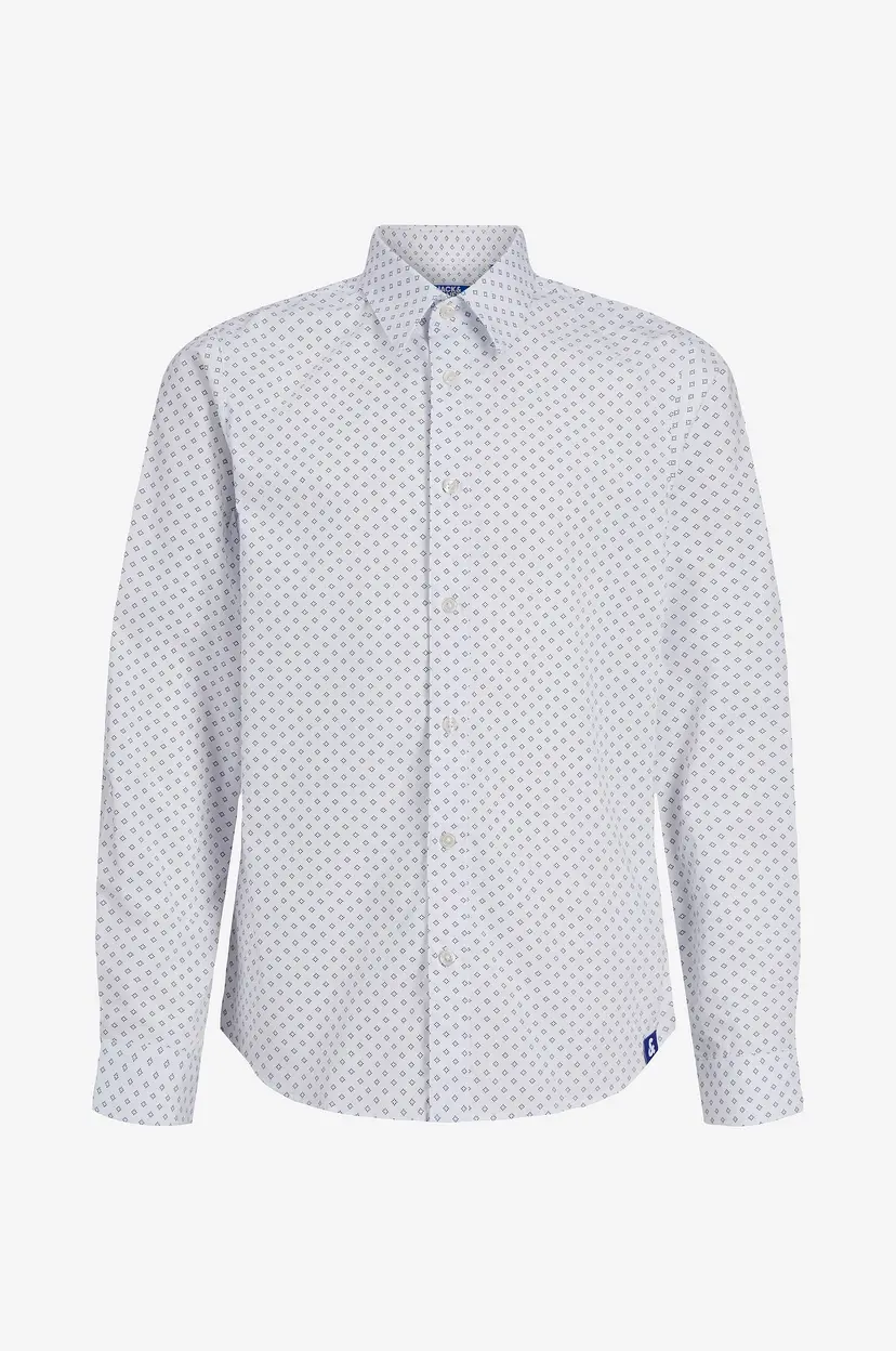 Jack & Jones Junior Skjorte jjAxel Print Shirt LS Jnr - Hvit