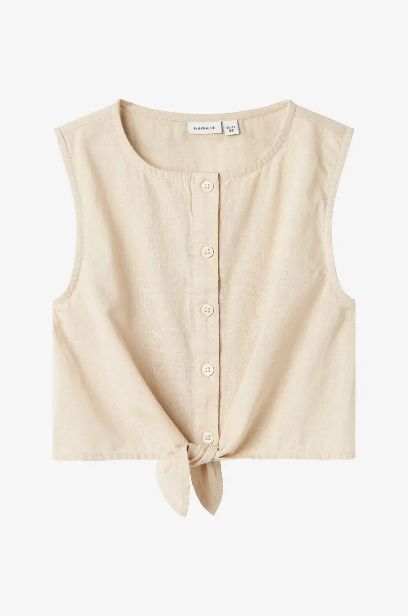 NAME IT Topp nmfFalinnen SL Top - Beige