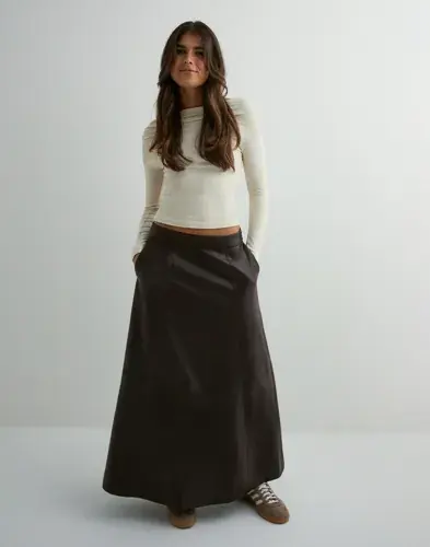 Vero Moda Vero Moda - Brun - Vmolive Hw Coated Ankle Skirt Prm