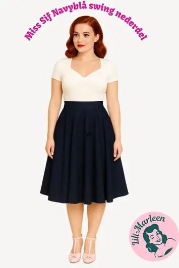 Lili Marleen Miss Sif Navyblå swingnederdel i klassisk 50er-stil