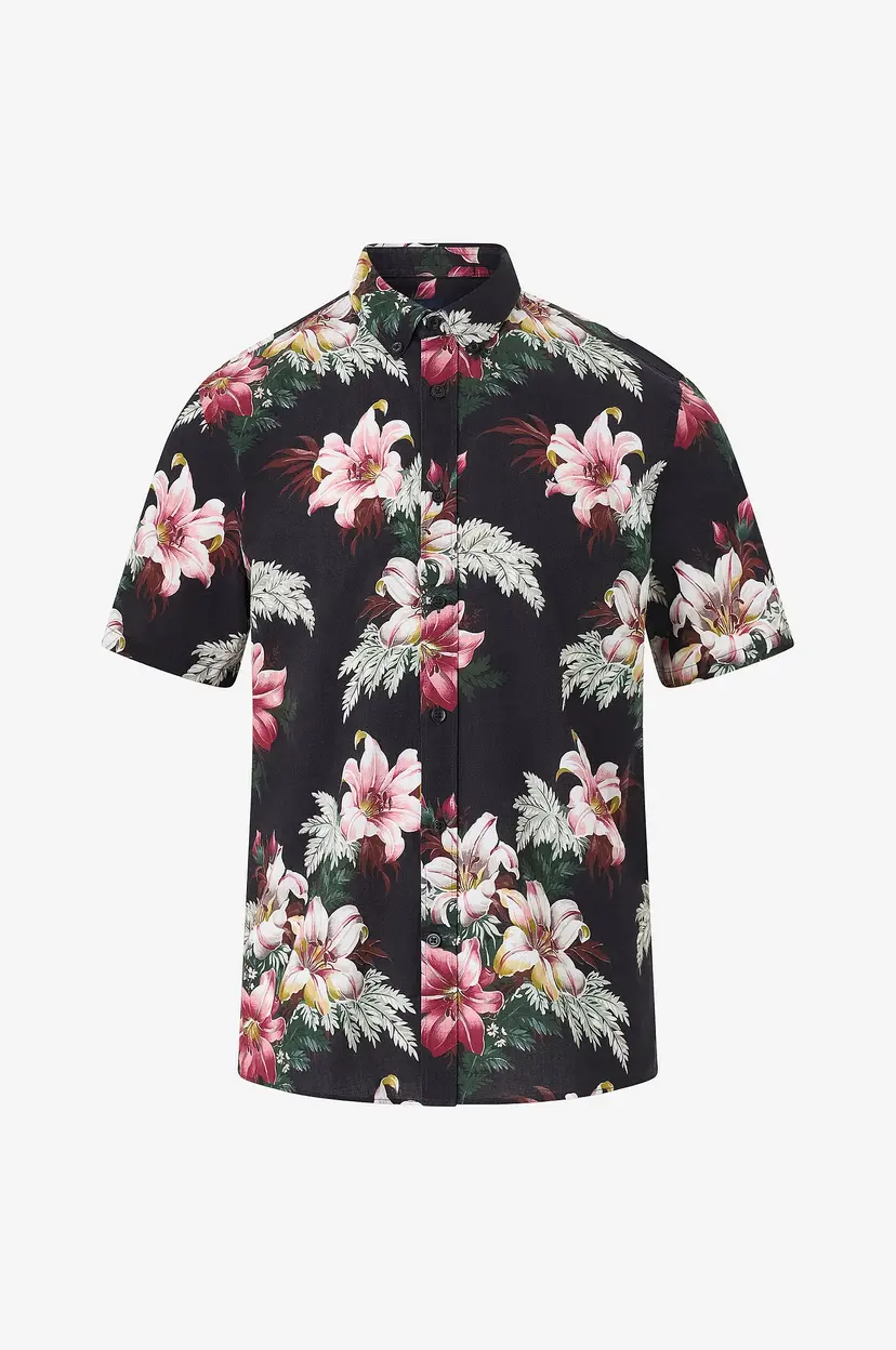 Lindbergh Skjorte Linen Blend Shirt S/S - Svart