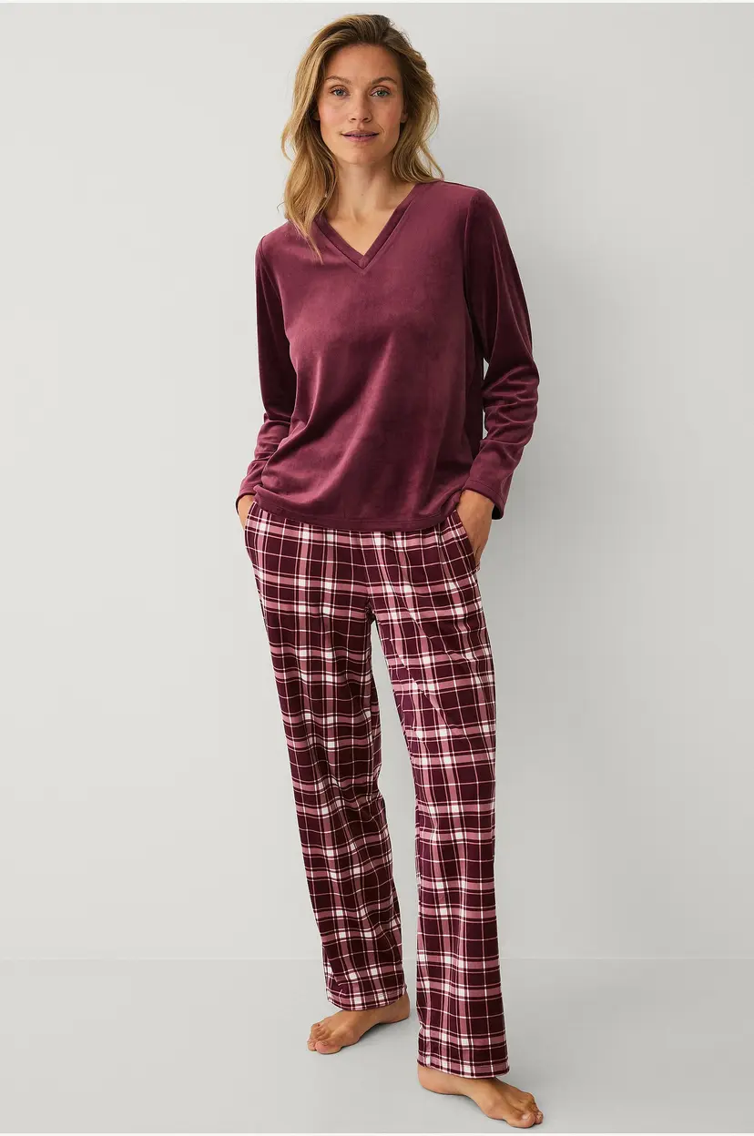 Ellos Collection Pyjamas i velur - Rød
