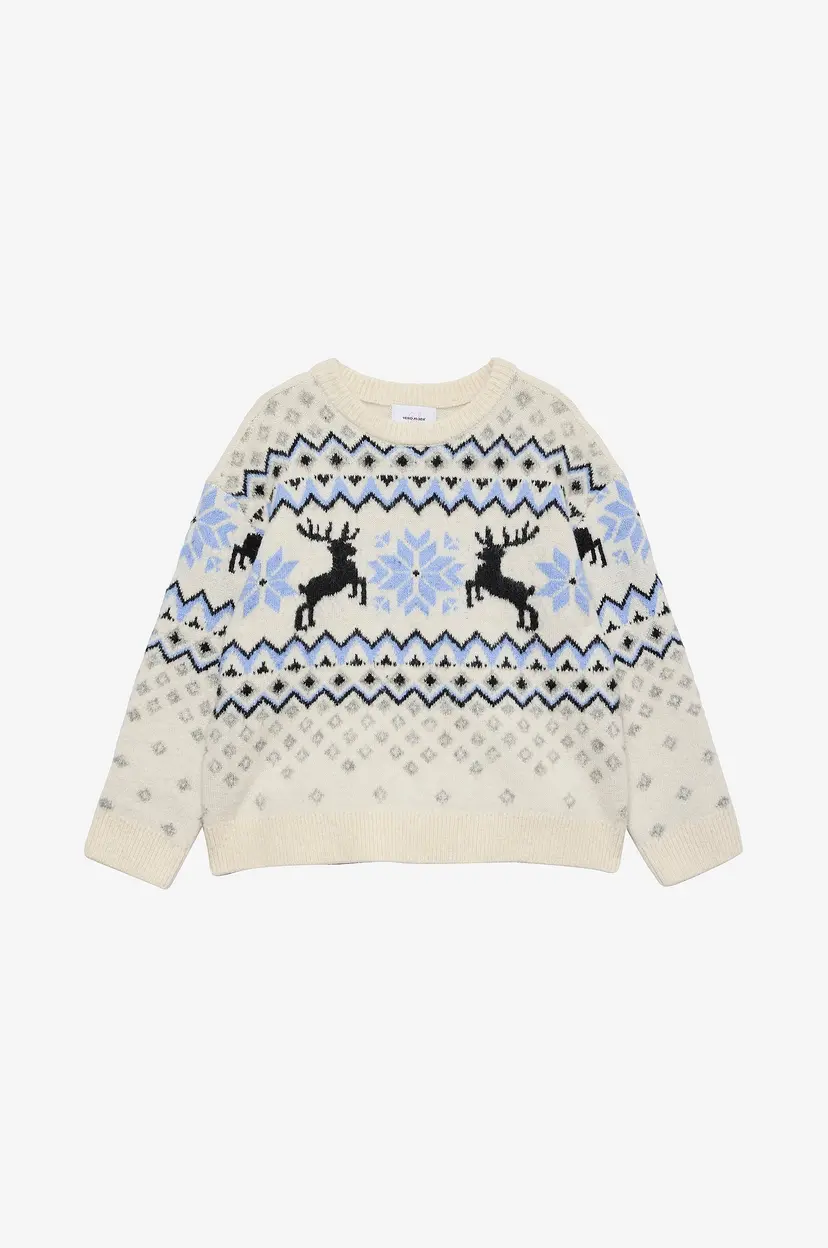 Vero Moda Girl Genser vmSantanordic LS O-neck Xmas - Hvit