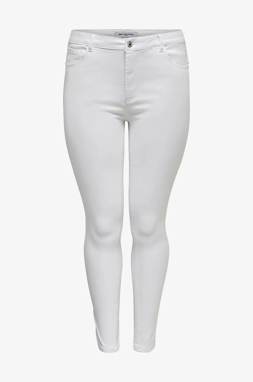 Only Carmakoma Jeans carAugusta HW Skinny - Hvit