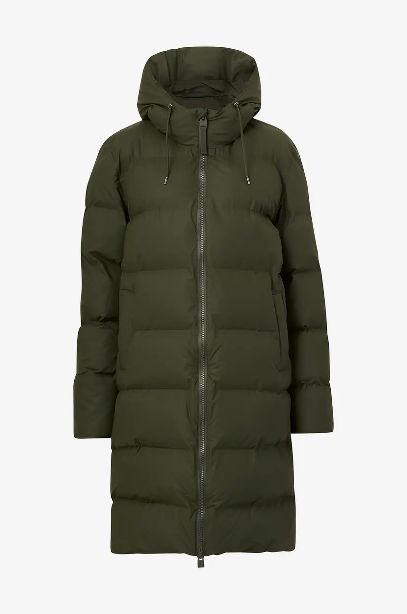 Rains Vinterjakke Alta Long Puffer Jacket - Grønn