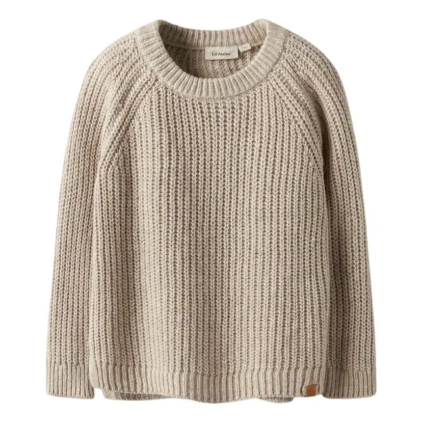 Lil`Atelier Lil'Atelier - Genser Rumba Knit Loose Oxford Tan Melange
