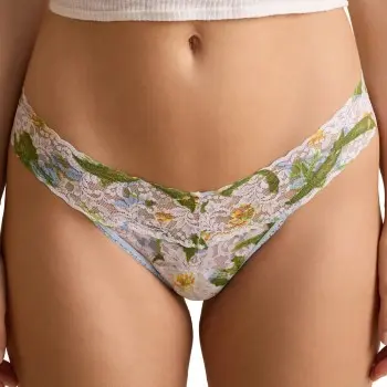 Hanky Panky Hanky Panky Truser 2P Printed Low Rise Thong Blå/Hvit nylon One Size Dame