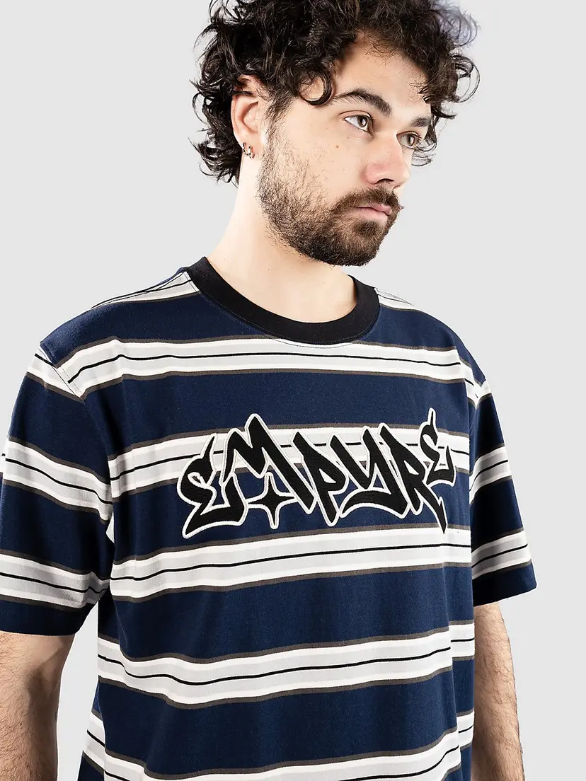 Empyre Empyre Razor Stripe T-skjorte blå